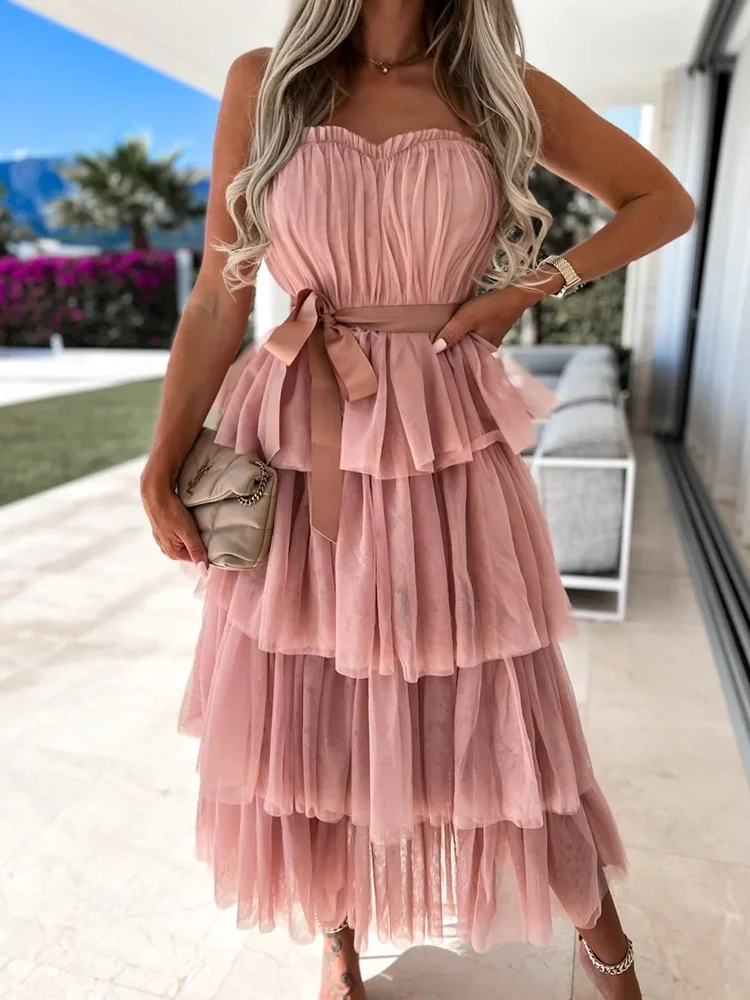 Vintage Party Sleeveless Solid Casual Loose Dress
