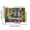 Cheval - Rond Diamant Peinture 40X30CM