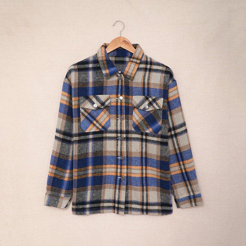  thdmladies Printed Casual Grid Shirt thedmladies