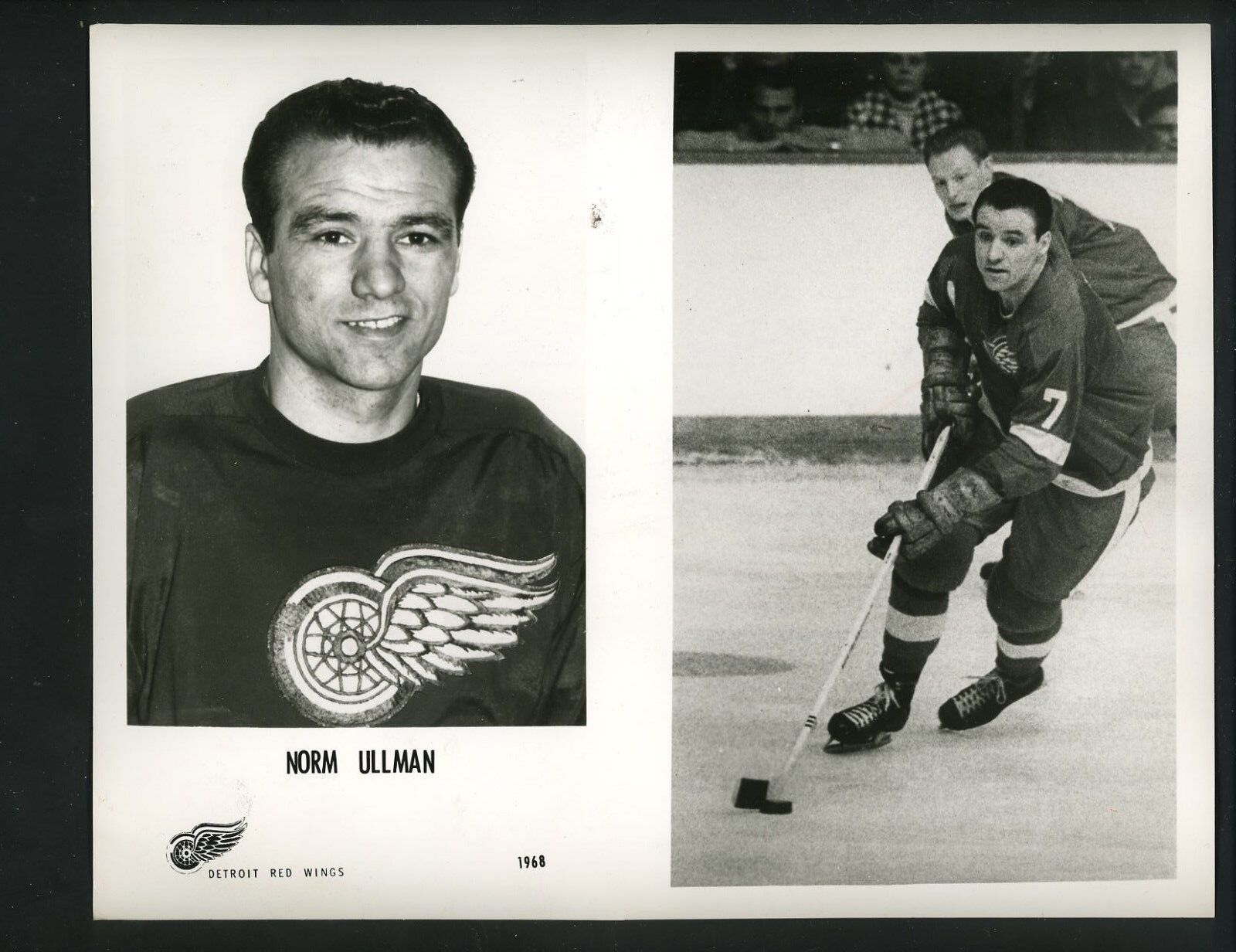 Norm Ullman 1968 Press Photo Poster painting Detroit Red Wings