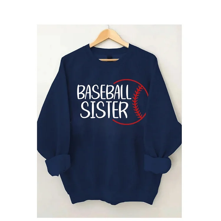 Women's Baseball Sister Print Sweatshirt socialshop