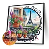 Balcon De Jardin Avec Vue Sur La Tour Eiffel-Peinture Diamant En Forme Sp&eacute;ciale-30*30CM