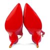 Women's 90mm Middle Heels Pointy Toe Red Bottom Slingback Pumps Suede