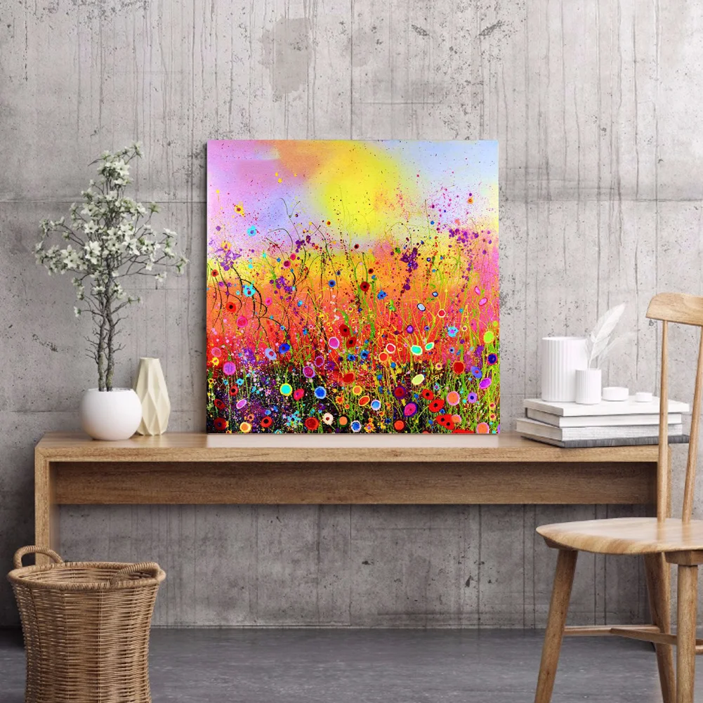 Diamond Painting - Full Round Drill - Color Flower Field(30*30cm)