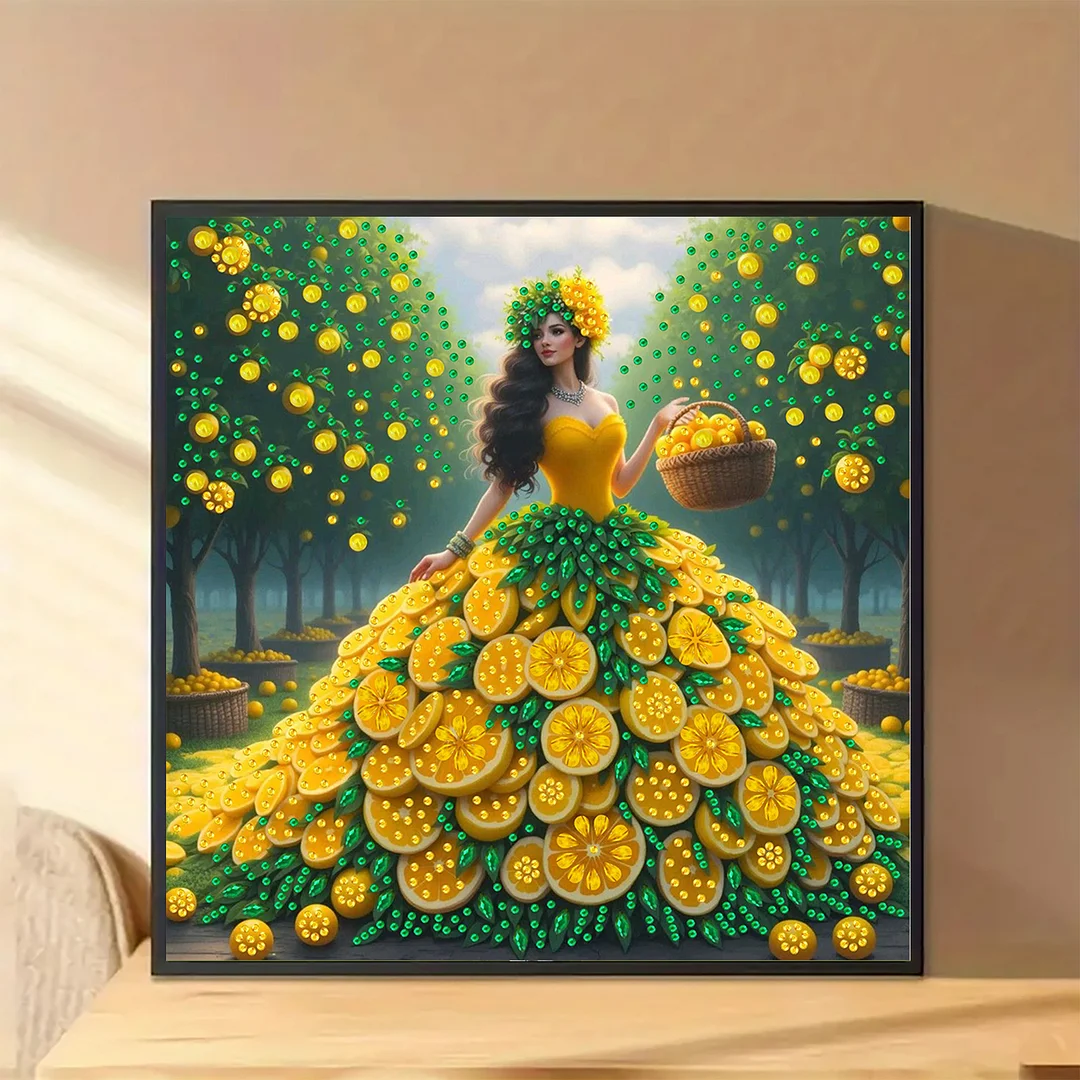 Diamond Painting - Partial Special Shaped Drill - Orange Girl(Canvas|30x30cm)