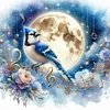 Blue Jay Moon Note-11CT Stamped Cross Stitch 45*45cm