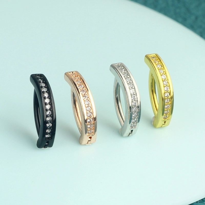 1 Piece Belly Rings Minimalist Classic Style Solid Color 304 Stainless Steel Inlay Belly Rings