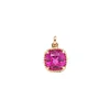 14K Yellow Gold Cushion Lab Ruby Pendant Necklace