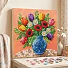 Framed Blue Vase -  DIY Button Art Painting Kit for Creativity DIY Pearl Dot Crafts for Gift Home Wall Decor 30*30CM
