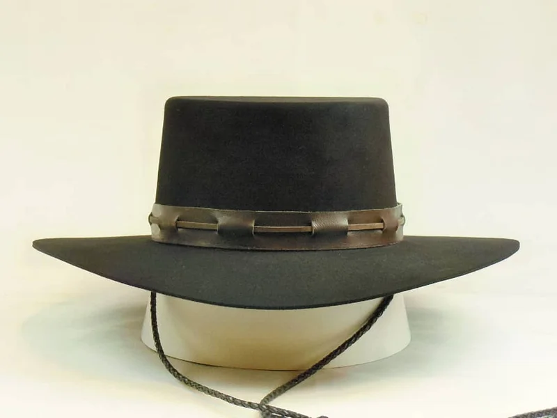 Black Suede Leather Clint Eastwood Pale Rider Style Western Outlaw Mens Hat  -  Norway