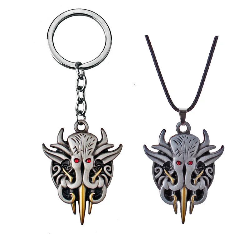 Baldur's Gate Illithid Gray KeyRings And Necklace Cosplay Accessories