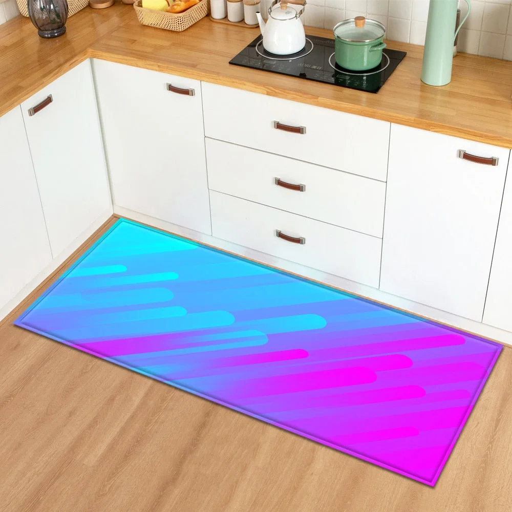 Marble Kitchen Carpet Absorbent Mat Doormat for Entrance Door 3D Wood Grain Pattern Bedroom Hallway Long floor mat Anti-Slip Rug