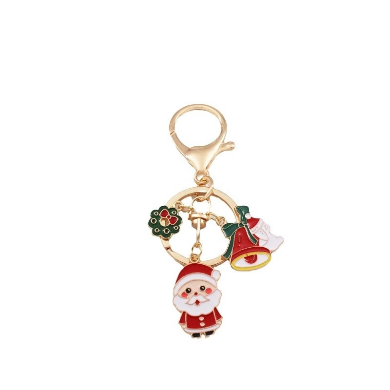 Cartoon Style Santa Claus Snowflake Zinc Alloy Christmas Unisex Keychain