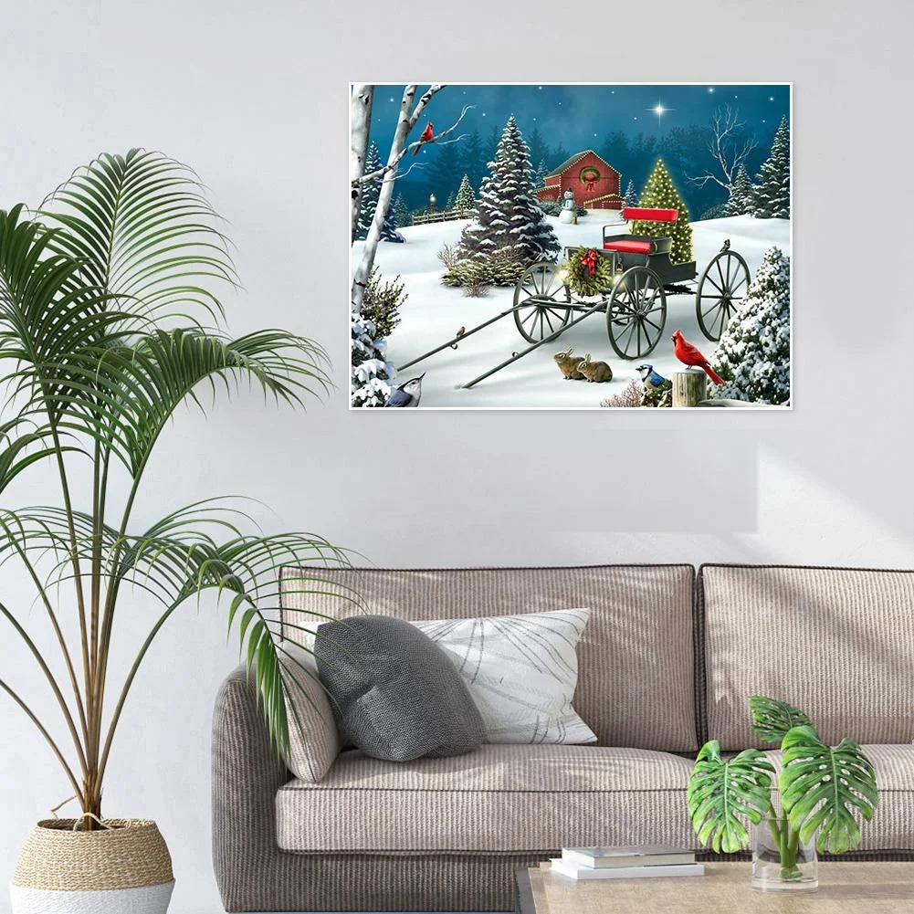 Diamond Painting - Full Round Drill - Christmas Carriage(40*30cm)