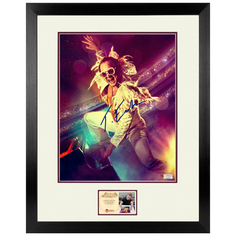 Taron Egerton Autographed Rocketman Elton John 11x14 Framed Photo Poster painting