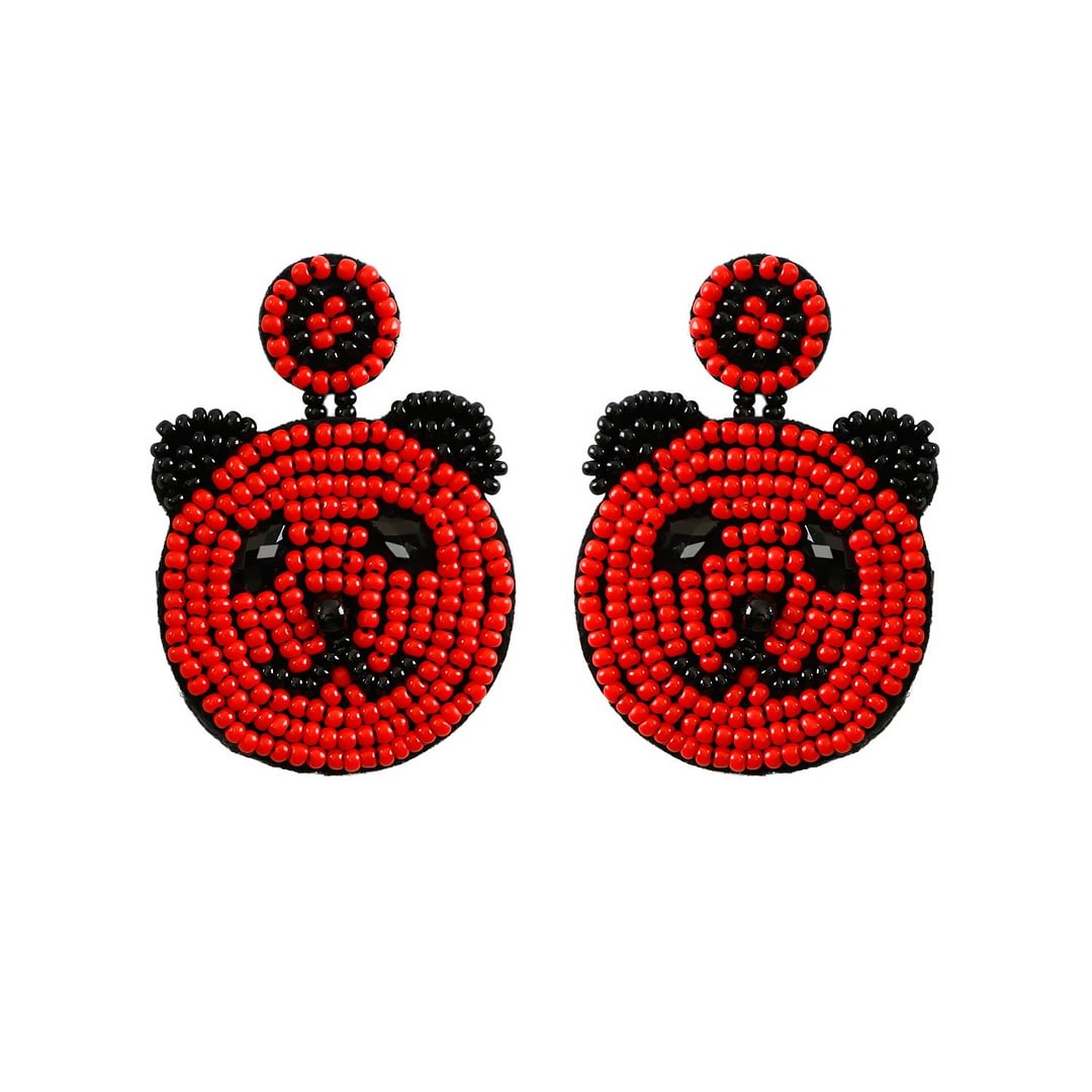 Dvacaman Bohemian Green Leaf Bead Drop Statement Earrings for Women Fashion Handmade Beaded Round Dangle Earrings Jewelry Gifts