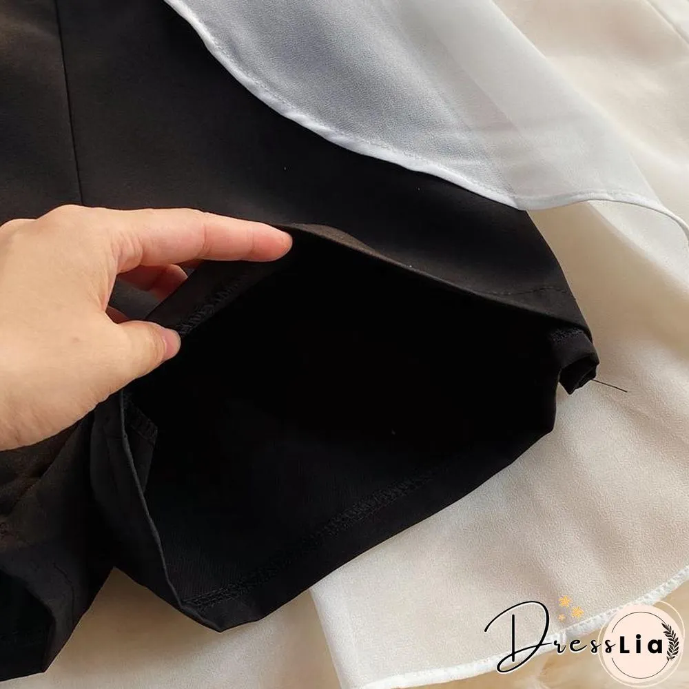 Sleeveless Chiffon Tee+Wild Shorts P14827