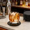 Square Slate Drink Coasters Set with Anti-Scratch Bottom for Home Office Kitchen