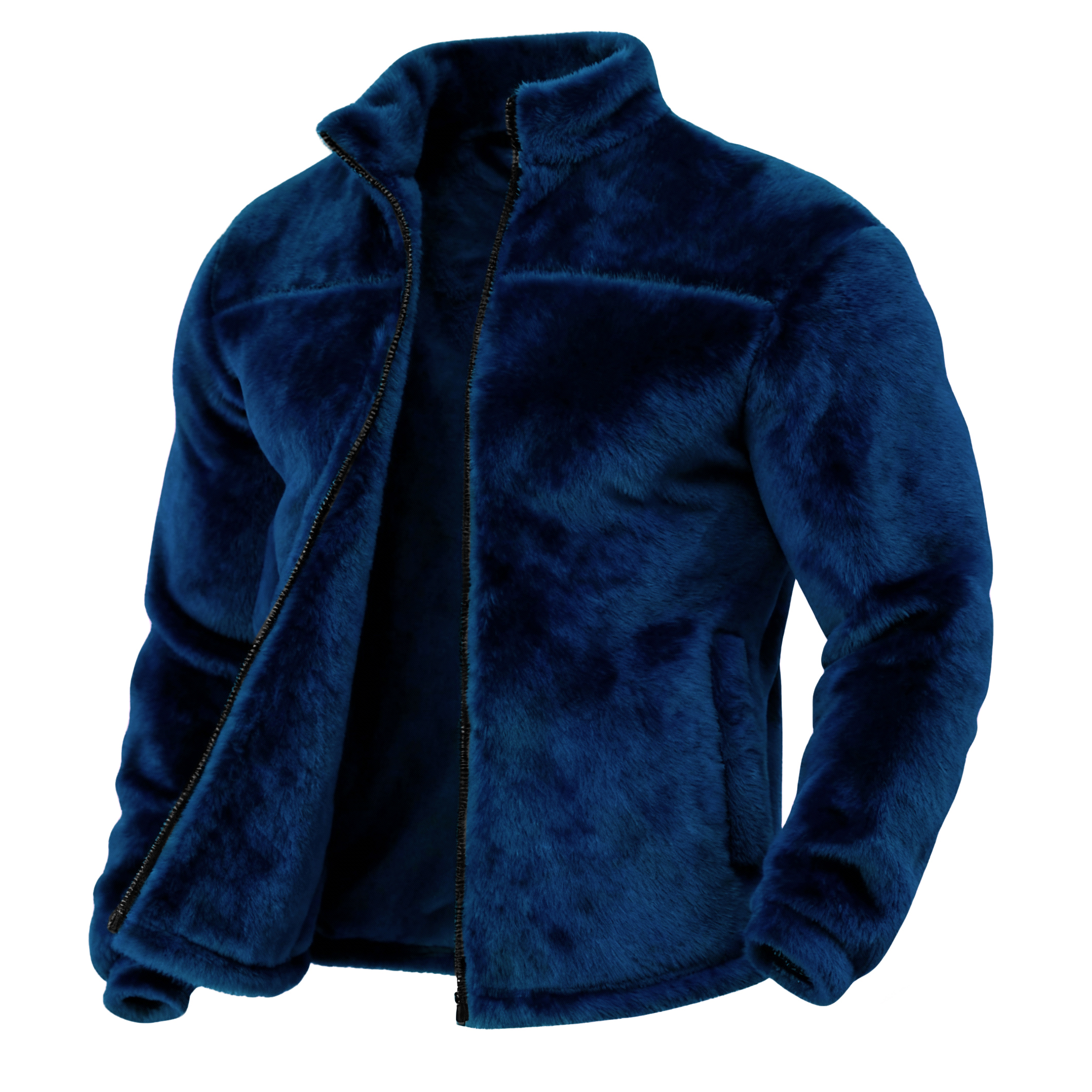 Men's Double-Sided Fleece Thick Stand Collar Jacket