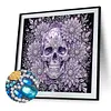 Partial Drill 5D Diamond Painting Kit Skull Abstract 30x30cm(Purple Skull)