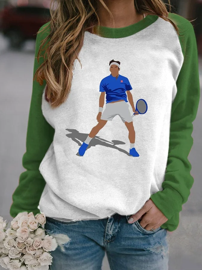 Women's The Goat RF Tennis Legend Thanks For All The Countless Memories Print Sweatshirt