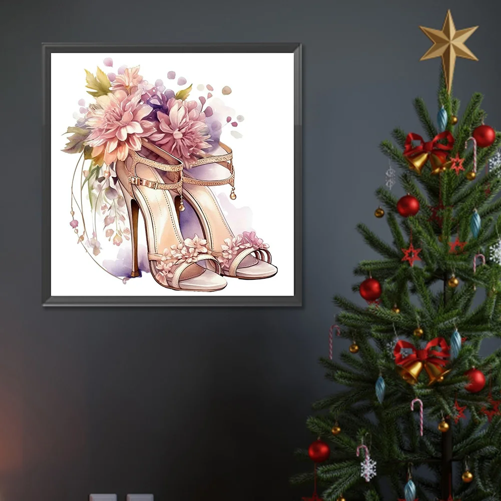 Full Round Diamond Painting 30*30cm - Flower High Heels