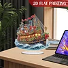 (US Local)Xmas Sailboat DIY Table Top Diamond Painting Desktop Ornaments Kit
