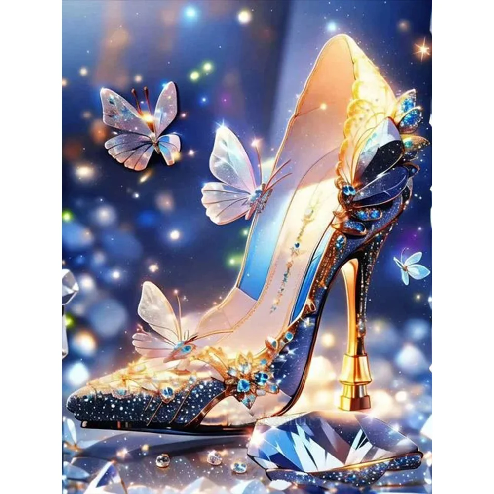 Diamond Painting - Full Round Drill - Butterfly High Heels(Canvas|30*40cm)