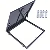 [US Local Warehouse] Roof Hatch Skylight Roof Caps Aluminum Frame Galvanized Sheet 80x80cm with Switch Type Handle Loft Ventilation Roof Access Hatch Cover Plate Rooftop Hatch Cover Plate for Wellhead Lid/Cellar Cover
