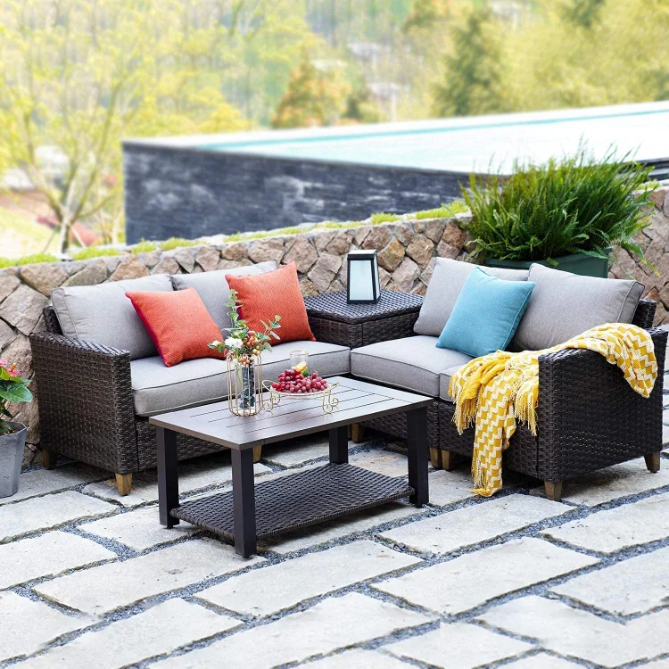 Patio furniture with thick cushions hot sale