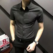 Gerryellis men fashion Men's Shirt Black for Office Dress Male Shirts Business Formal Cheap Brand Cool Korean Style Summer Xxl Button Up Casual Sale I
