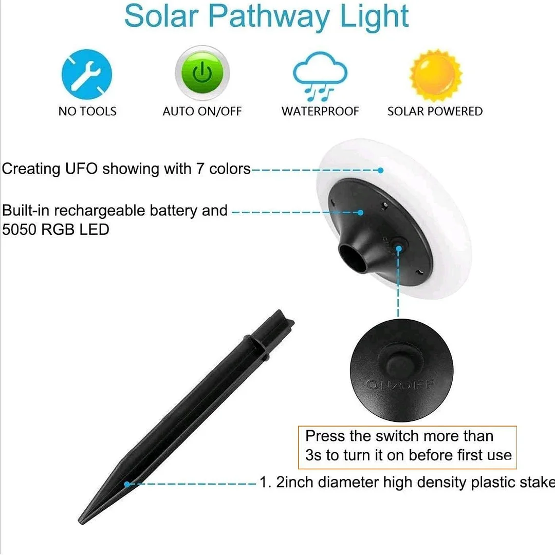 4pcs Solar Garden Colorful Lawn Lights