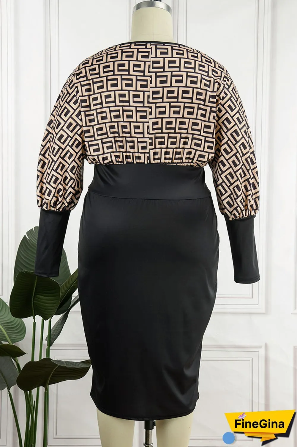 Apricot Sexy Casual Print Bandage Printing V Neck Wrapped Skirt Dresses