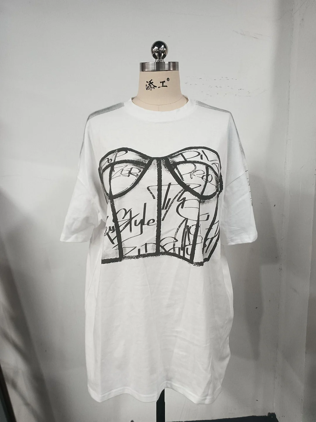 Athvotar Athvotar And Spicy Wind Shoulder Short-Sleeved Letter Printing T-Shirt Girl Spring Small Loose Thin Top Lady