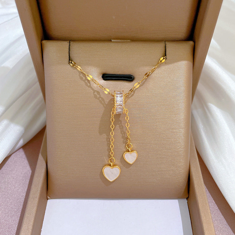 Moon Geometric Stainless Steel Electroplating Necklaces