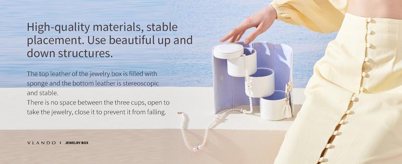 VLANDO Viaggio travel jewelry case, Small Round Multi-layer Jewelry Storage for Women, Gifts for Travelers Couples Mom Friends,Valentine's Day gift, Bridesmaid Gifts VLANDO Viaggio travel jewelry case, Small Round Multi-layer Jewelry Storage for Women, Gifts for Travelers Couples Mom Friends,Valentine's Day gift, Bridesmaid Gifts