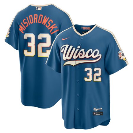 Youth Milwaukee Brewers #32 Jacob Misiorowski Nike Mineral Blue 2026 City Connect Stadium Jersey
