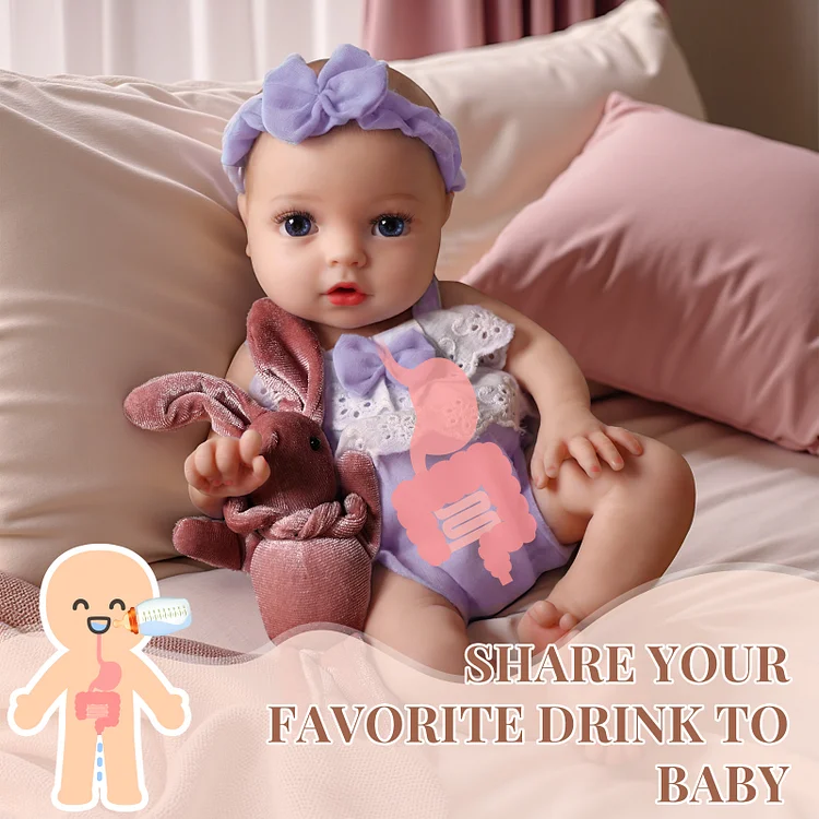 [Drink and Wet System]Babeside Terry 12" Realistic Silicone Smiling Baby Little Infant Girl