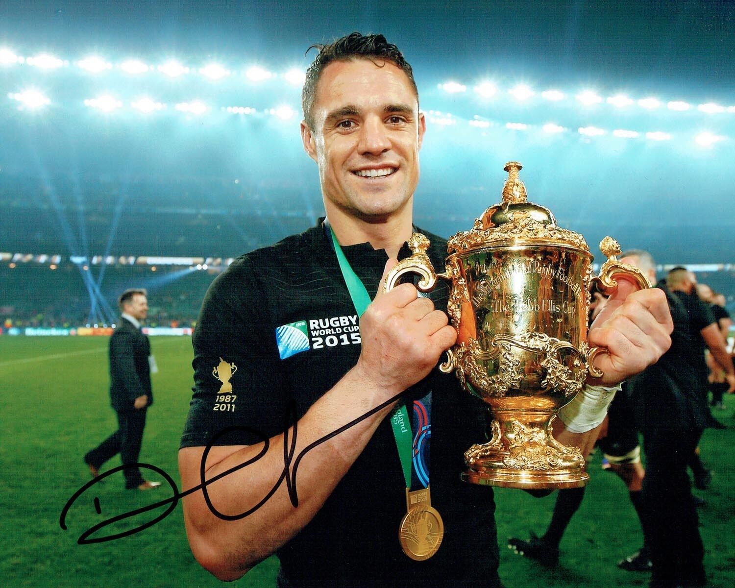 Dan CARTER Signed Autograph 10x8 Photo Poster painting C AFTAL COA RUGBY All Blacks New Zealand