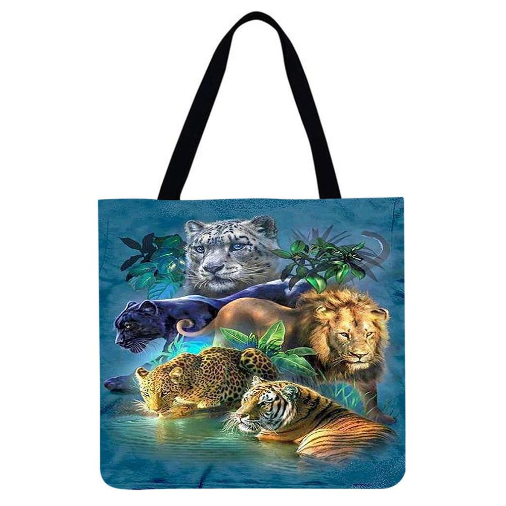 Linen Tote Bag-King of tigers