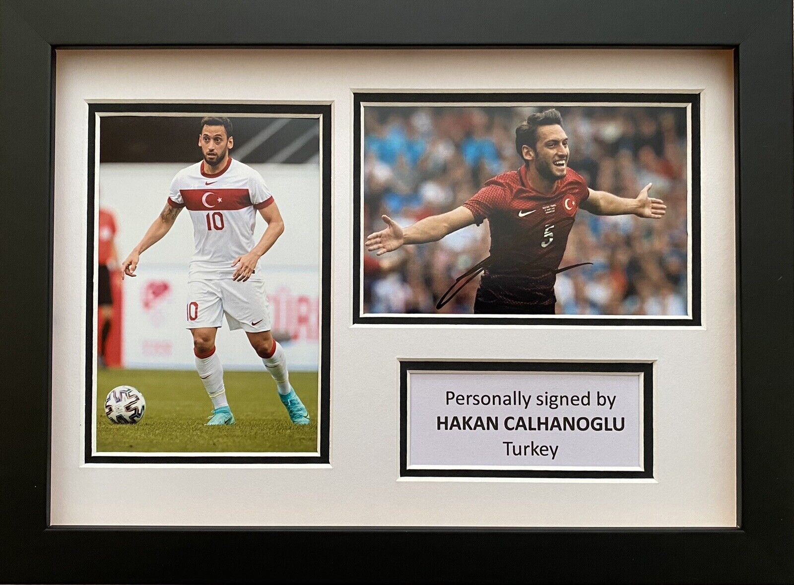 Hakan Calhanoglu Hand Signed Turkey Photo Poster painting In A4 Frame Display