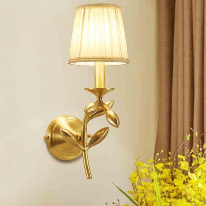 Simple European Style Flower Copper Wall Lamp