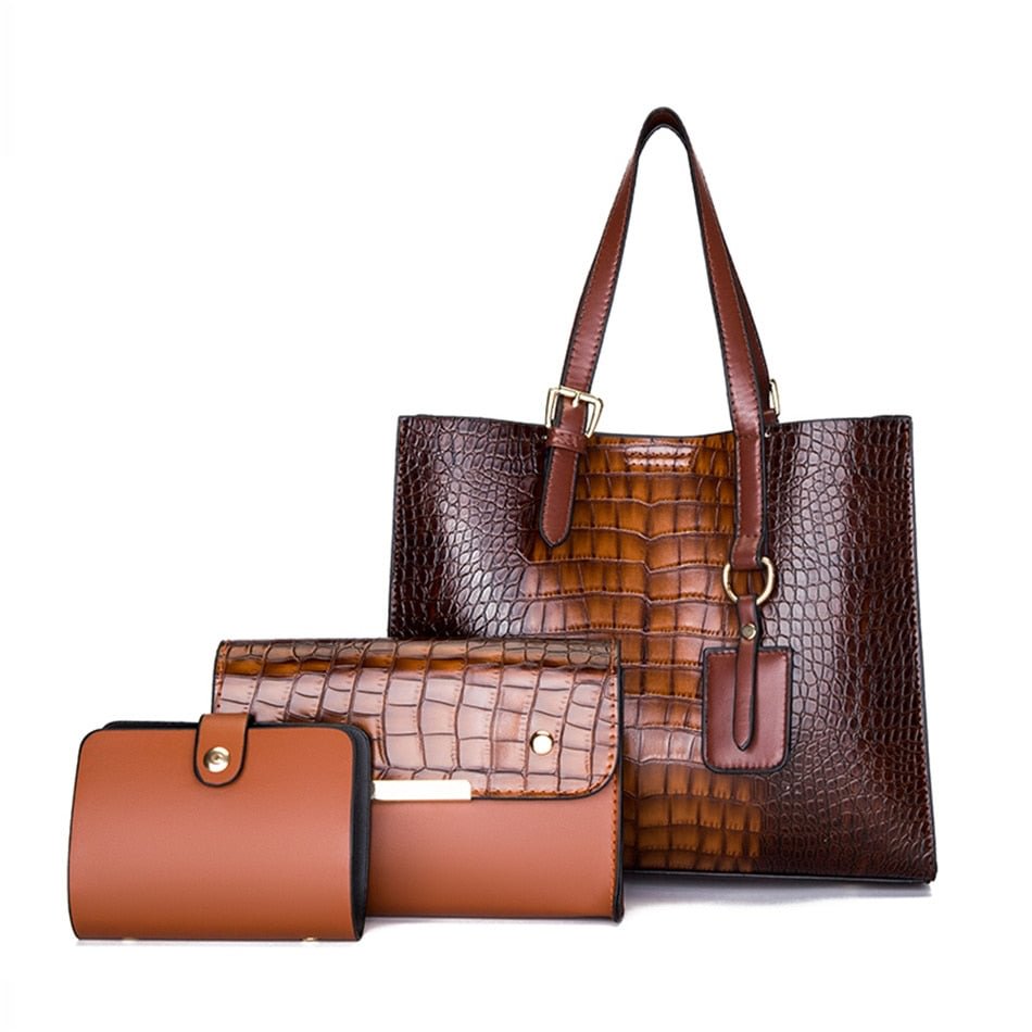 3 Sets Serpentine Handbags Luxury Designer Shoulder Crossbody Sac for Women Lady Big Capacity Tote High Quality Leather Mochilas