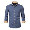  Men's New Casual Color Matching Fashion Long Sleeve Business Shirt