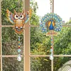 2pcs Owls and Peacocks DIY Acrylic Diamond Painting Wind Chime for Adult 5D Diamond Painting Suncatcher with Crystal Pendant Double Sided Hanging Diamonds Art Paint Ornament Gift for Home