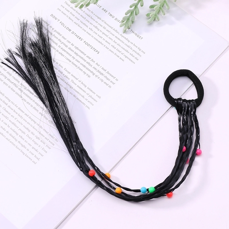Fashion Children’s Colored Hair Rope Colorful Gradient Wig Twist Braid Rubber Band Hair Tie