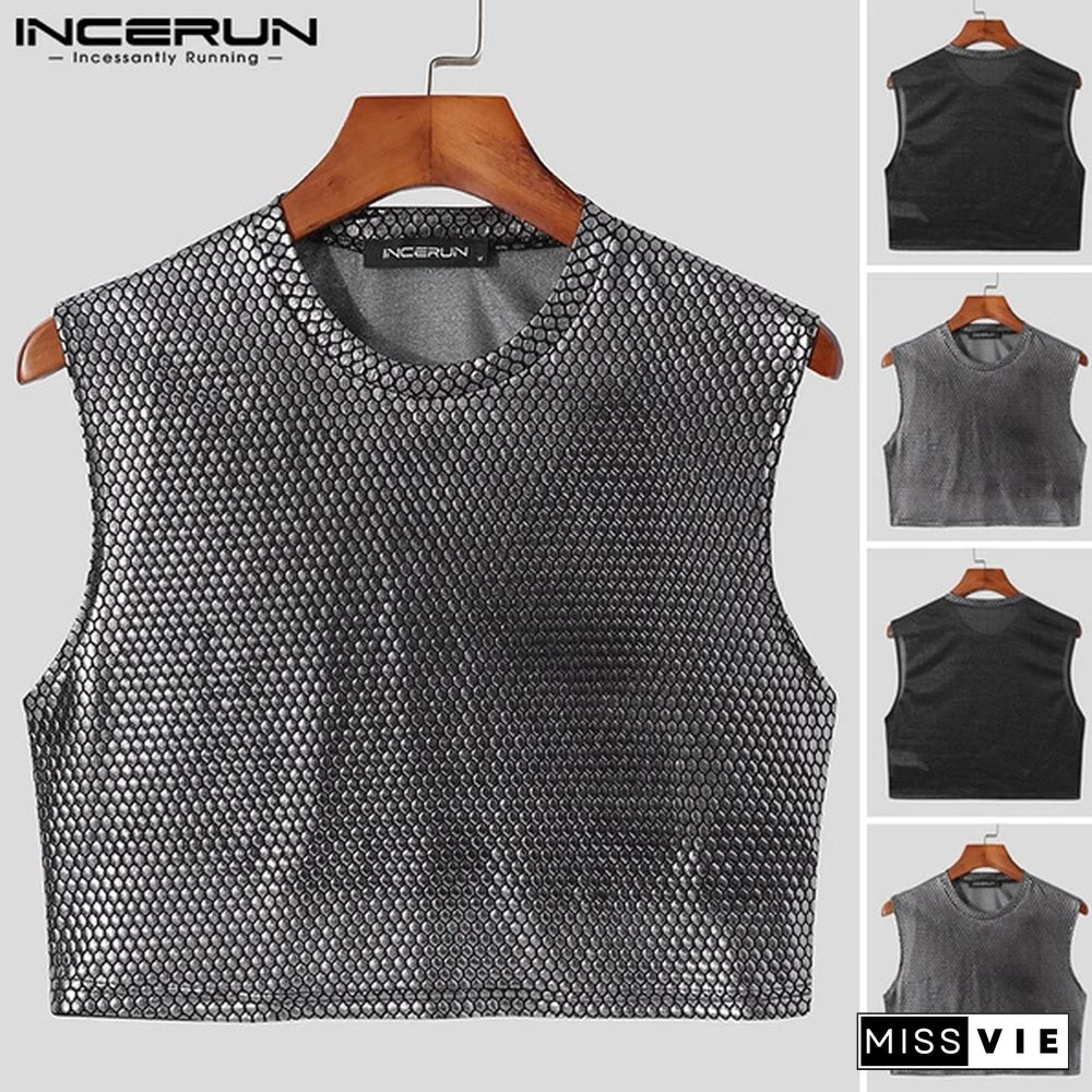 Sleeveless Silver Shirts Summer Clubwear Party Crop Tops