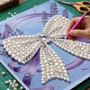 DIY Pearl Painting Bow for Home Decor with Frame(30x30cm)