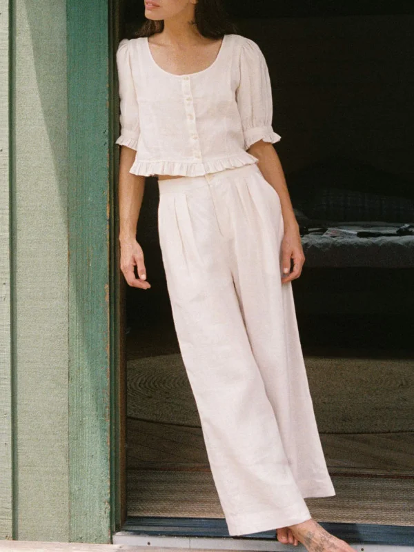 Linen Tops + Pant Set