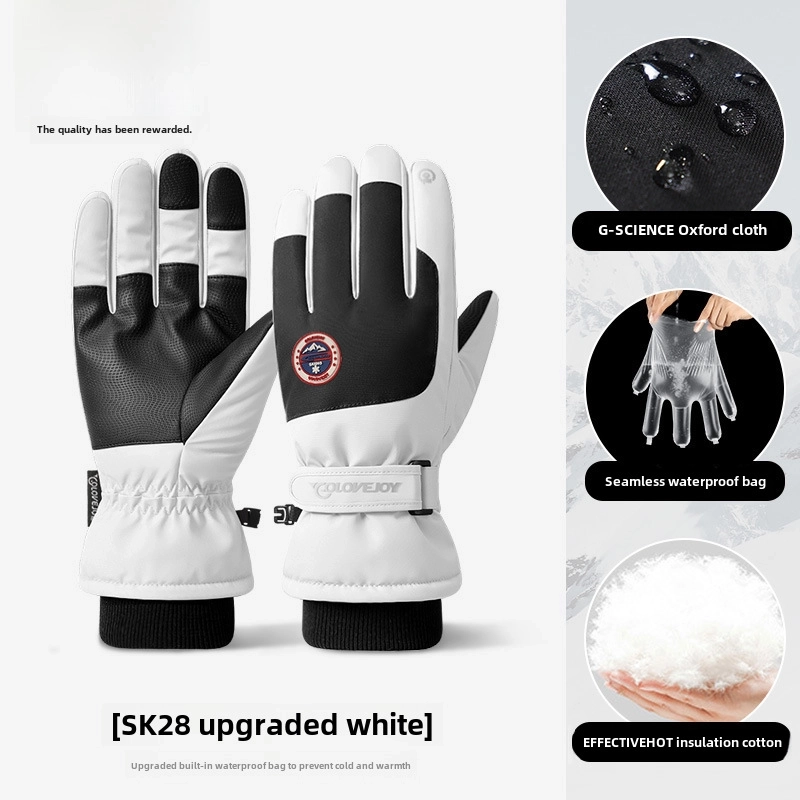 Winter Ski Gloves Outdoor Velvet Warm Electric Bike Riding Gloves Non-slip Waterproof Touch Screen Gloves SK28